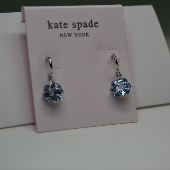 NWT Kate Spade “Something Sparkly Spade Huggies” Earrings - Picture 11 of 12